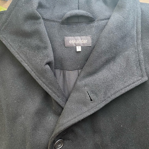 ESKANDAR Asymmetrical Button Front Wool & Cashmere Coat - Picture 9 of 9
